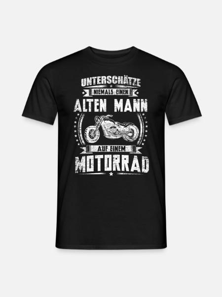 Motorrad Bike Alter Mann Biker Opa Geschenk lustig - Männer T-Shirt - Schwarz