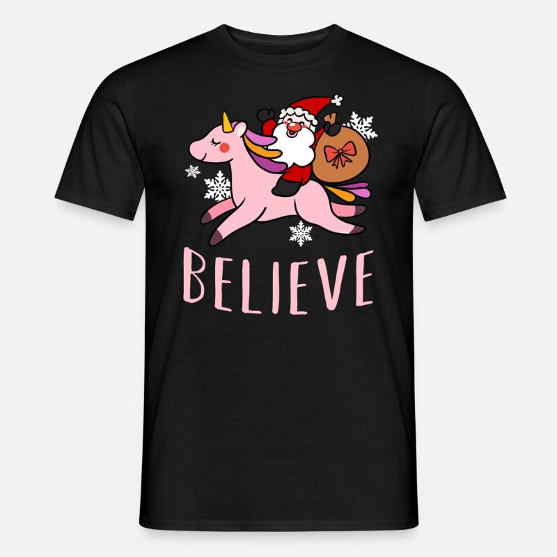 Einhorn Weihnachtsmann Einhörner - Männer T-Shirt - Schwarz