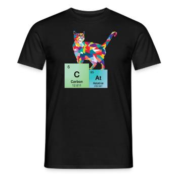 Tableau périodique des éléments chat chaton nerd - T-shirt homme - noir - Devant - AI Model Male 178 light (178cm)
