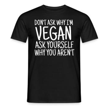 VEGAN VEGANER - Männer T-Shirt - Schwarz - Vorne - AI Model Male 178 light (178cm)