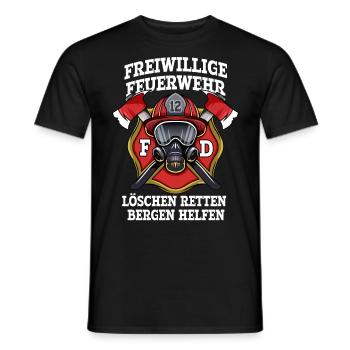 Freiwillige Feuerwehr Löschen Bergen - Männer T-Shirt - Schwarz - Vorne - AI Model Male 178 light (178cm)