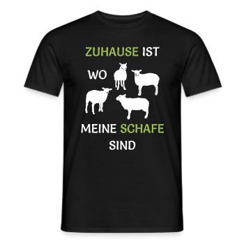 Zuhause ist wo meine Schafe sind Bauern Schäferei - Männer T-Shirt - Schwarz - Vorne - AI Model Male 178 light (178cm)
