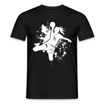 women handball girl hand ball sport shirt motiv w - Men's T-Shirt - black - Front - AI Model Male 178 light (178cm)