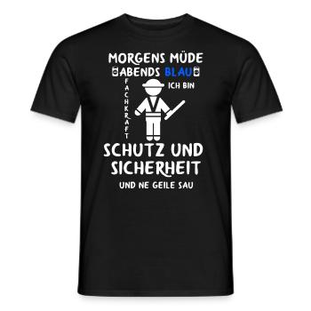 Security Türsteher Sicherheitsdienst Aufpasser - Männer T-Shirt - Schwarz - Vorne - AI Model Male 178 light (178cm)