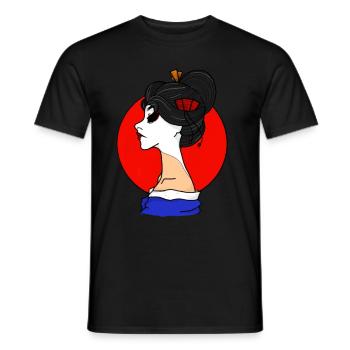Demon Geisha Graphic - T-shirt homme - noir - Devant - AI Model Male 178 light (178cm)