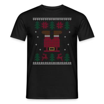 Ugly Christmas Santa Claus - Men's T-Shirt - black - Front - AI Model Male 178 light (178cm)