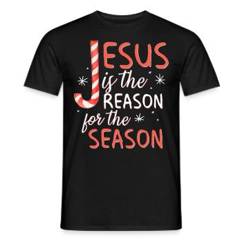 Jesus Is The Reason For The Season Zuckerstange We - T-shirt homme - noir - Devant - AI Model Male 178 light (178cm)