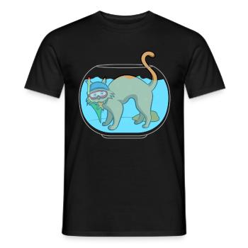 PECHE DE CHASSE A LA PECHE - T-shirt homme - noir - Devant - AI Model Male 178 light (178cm)