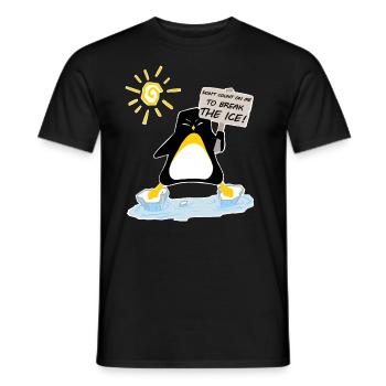 pingui BREAK ICE - T-shirt homme - noir - Devant - AI Model Male 178 light (178cm)