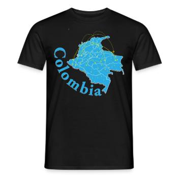 Colombia Map Travel World Tour South America - Men's T-Shirt - black - Front - AI Model Male 178 light (178cm)