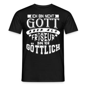 I'm not god but as a hairdresser I'm goettl - Men's T-Shirt - black - Front - AI Model Male 178 light (178cm)