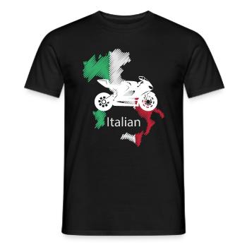 Sportbike Motorcycle Italy Map Art Gift - Men's T-Shirt - black - Front - AI Model Male 178 light (178cm)