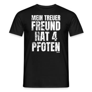 Hunde Spruch treuer Freund hat Pfoten - Männer T-Shirt - Schwarz - Vorne - AI Model Male 178 light (178cm)