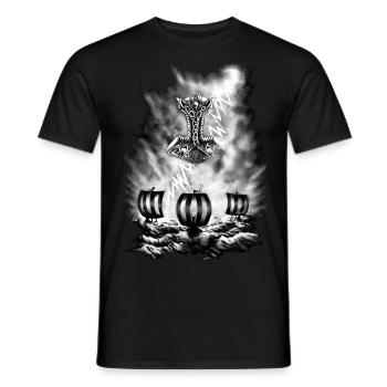 Vikings - T-shirt homme - noir - Devant - AI Model Male 178 light (178cm)
