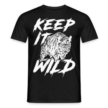 2reborn keep it wild wildschwein deer hunter jaege - Männer T-Shirt - Schwarz - Vorne - AI Model Male 178 light (178cm)