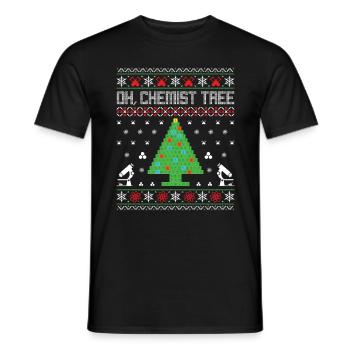OH CHEMIST TREE Nerd Geek Gift Idea Christmas - Men's T-Shirt - black - Front - AI Model Male 178 light (178cm)