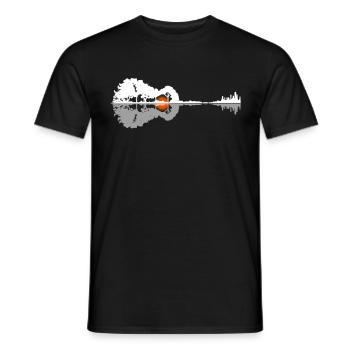 Natur Gitarre Geschenk Gitarist - Männer T-Shirt - Schwarz - Vorne - AI Model Male 178 light (178cm)