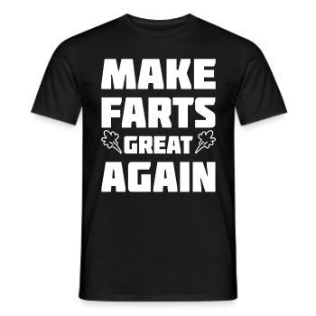 Make Farts great again Furzen Pupsen Sprüche Witze - Männer T-Shirt - Schwarz - Vorne - AI Model Male 178 light (178cm)