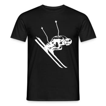 Skier, skiing - Men's T-Shirt - black - Front - AI Model Male 178 light (178cm)