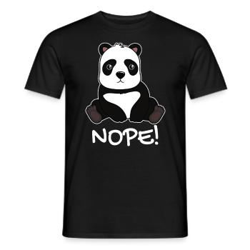 nope! panda lazy cute animal gift - Men's T-Shirt - black - Front - AI Model Male 178 light (178cm)