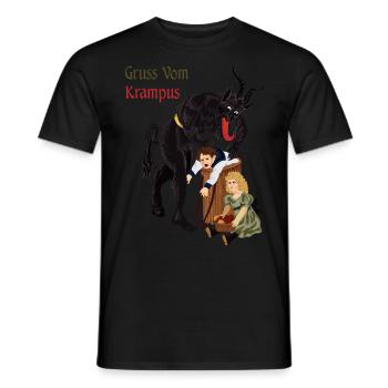Gruss Vom Krampus Weihnachten Ugly Christmas - Männer T-Shirt - Schwarz - Vorne - AI Model Male 178 light (178cm)