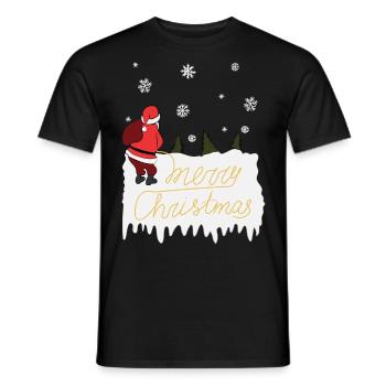 Joyeux noël, père noël, pipi, laid, christ - T-shirt homme - noir - Devant - AI Model Male 178 light (178cm)