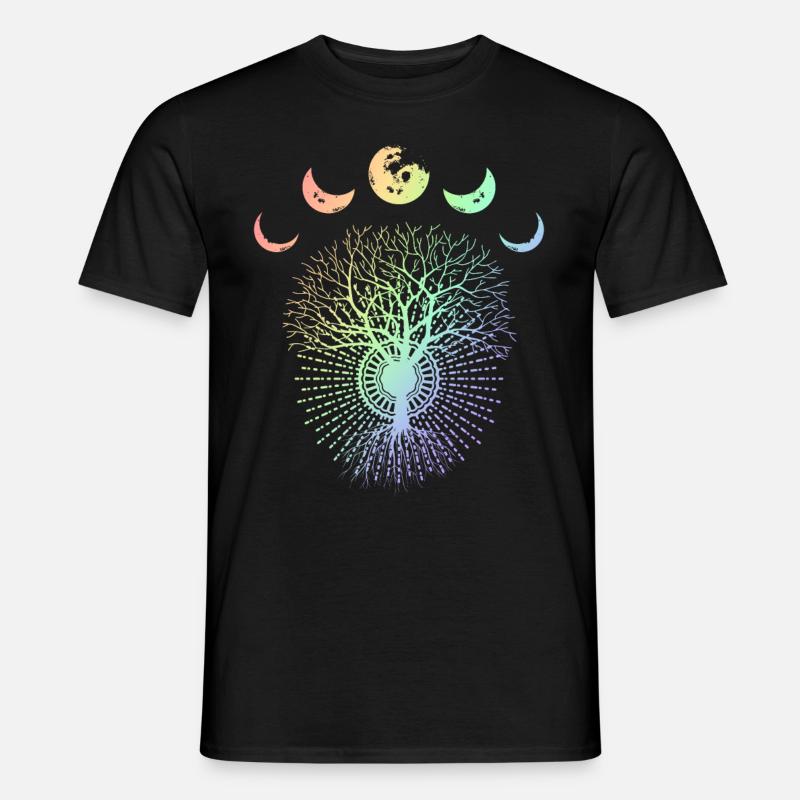 Moon moon phases tree environmentalist gift - Men’s T-shirt - black