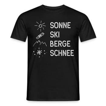 Sun, ski, mountains, snow - Men's T-Shirt - black - Front - AI Model Male 178 light (178cm)