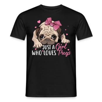 Juste une fille qui aime les roquets Adorable chien graphique - T-shirt homme - noir - Devant - AI Model Male 178 light (178cm)