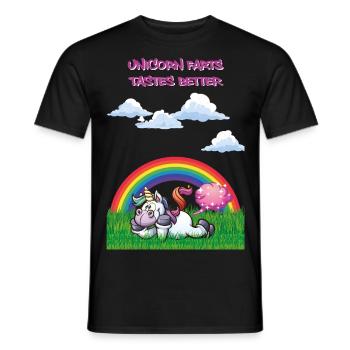 Unicorn farts tasts taste better unicorn farts - Men's T-Shirt - black - Front - AI Model Male 178 light (178cm)