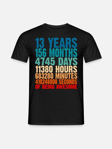13 Years Of Being Awesome 13th Birthday Gift 1st - Men's T-Shirt - black
