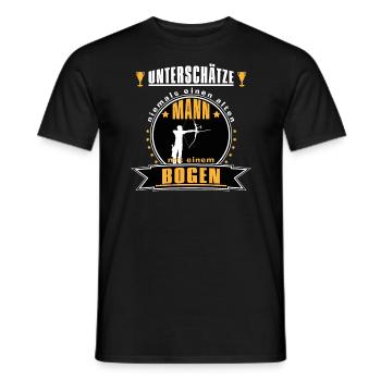 Alter Mann Bogen - Männer T-Shirt - Schwarz - Vorne - AI Model Male 178 light (178cm)