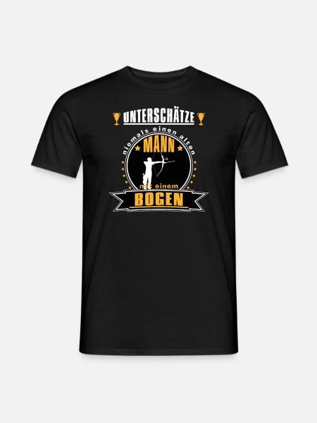Alter Mann Bogen - Männer T-Shirt - Schwarz