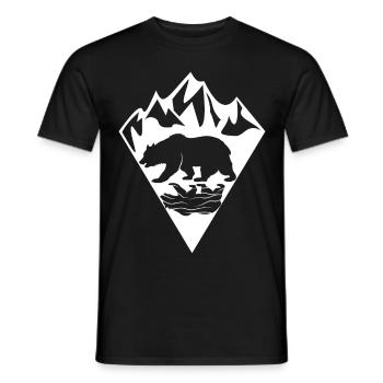 Bear mountains landscape - Men's T-Shirt - black - Front - AI Model Male 178 light (178cm)