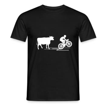 Vache-Animal-Cyclisme Idées cadeaux mignons - T-shirt homme - noir - Devant - AI Model Male 178 light (178cm)