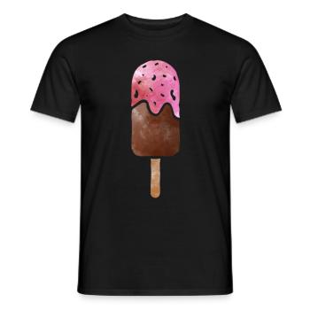 crème glacée - T-shirt homme - noir - Devant - AI Model Male 178 light (178cm)