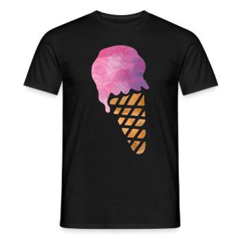 ice cream - Men's T-Shirt - black - Front - AI Model Male 178 light (178cm)