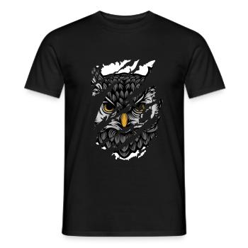 Owl - Hibou - T-shirt homme - noir - Devant - AI Model Male 178 light (178cm)