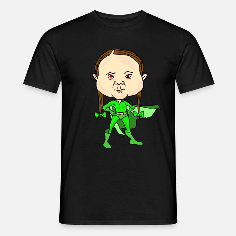 Umweltschutz grüne Superheldin Greta - Männer T-Shirt - Schwarz