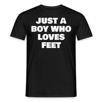 just a boy who loves feet - Men's T-Shirt - black - Front - AI Model Male 178 light (178cm)