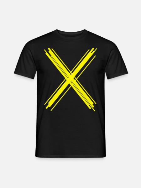 yellow cross abstract art woman children yoga - Men's T-Shirt - black