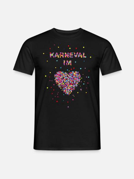 Karneval im Herzen - Männer T-Shirt - Schwarz