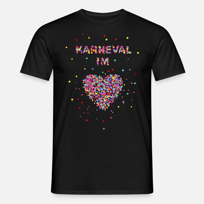 Karneval im Herzen - Männer T-Shirt - Schwarz