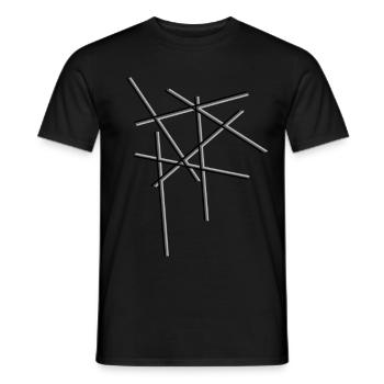 Bar dash art design - Men's T-Shirt - black - Front - AI Model Male 178 light (178cm)