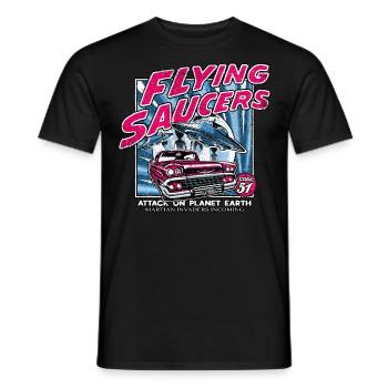 alien angriff auf die erde science fiction - Männer T-Shirt - Schwarz - Vorne - AI Model Male 178 light (178cm)