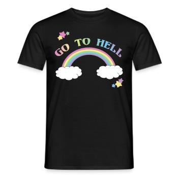 Go To Hell Rainbow - Men's T-Shirt - black - Front - AI Model Male 178 light (178cm)