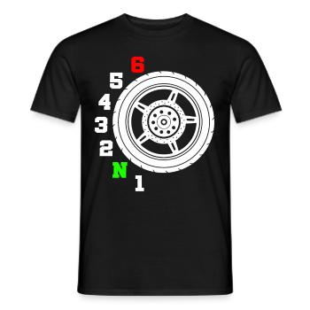 gear shift motorcycle - Men's T-Shirt - black - Front - AI Model Male 178 light (178cm)