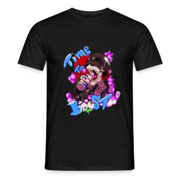its Time to boost Tshirt - Men's T-Shirt - black - Front - AI Model Male 178 light (178cm)