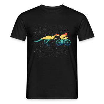 Conception de cadeau de vélo rétro Velociraptor Dino - T-shirt homme - noir - Devant - AI Model Male 178 light (178cm)
