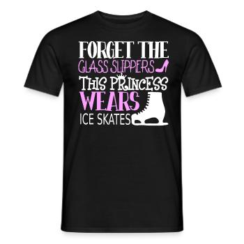 Ice skating gift with funny figure skating shoes - Men's T-Shirt - black - Front - AI Model Male 178 light (178cm)